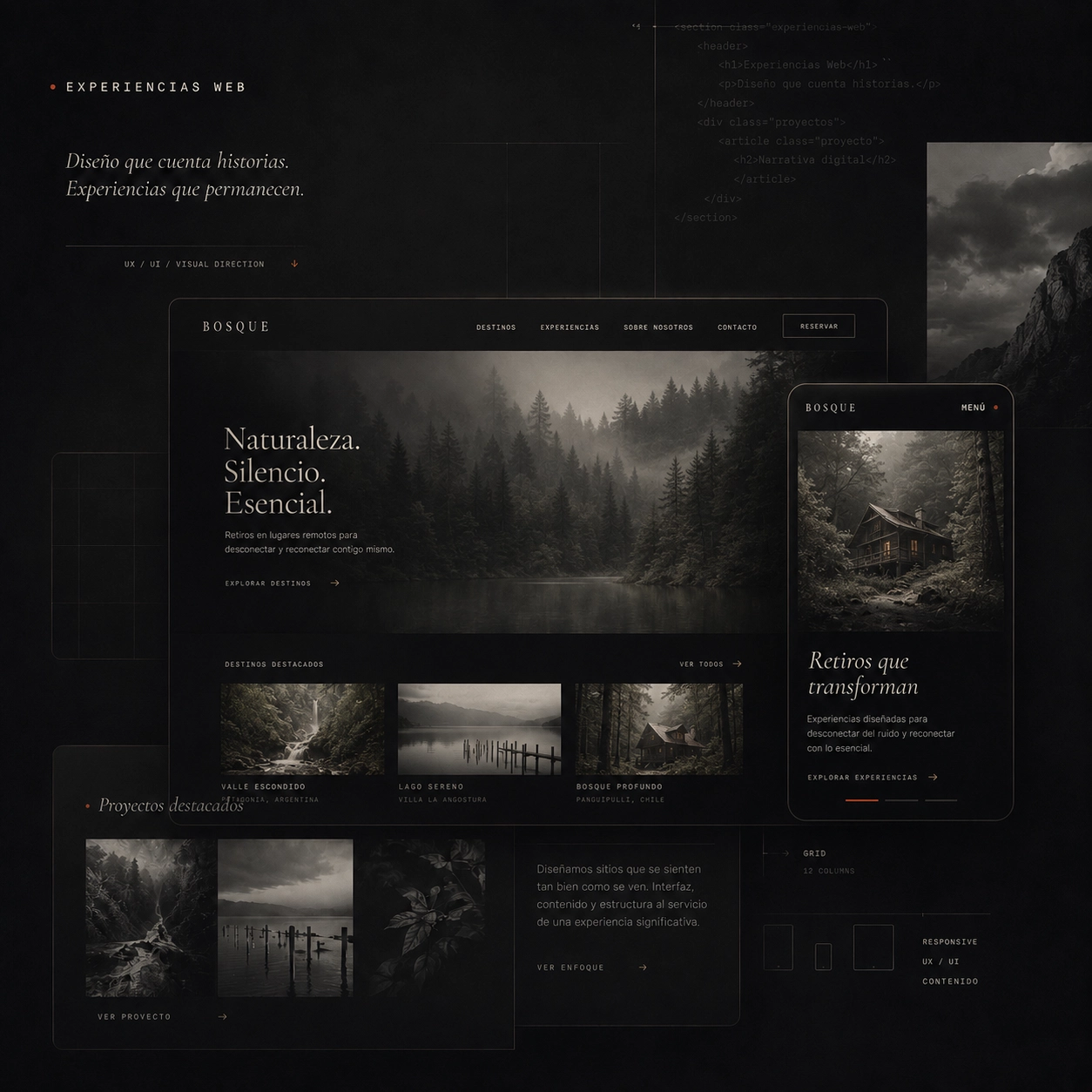 Composición visual de la práctica de diseño y desarrollo web de Ferney Saavedra